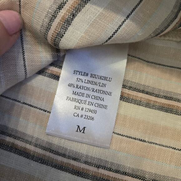 Stitch Fix Como Blu linen blend button up sz med Office work wear beachy NWT - Picture 7 of 8